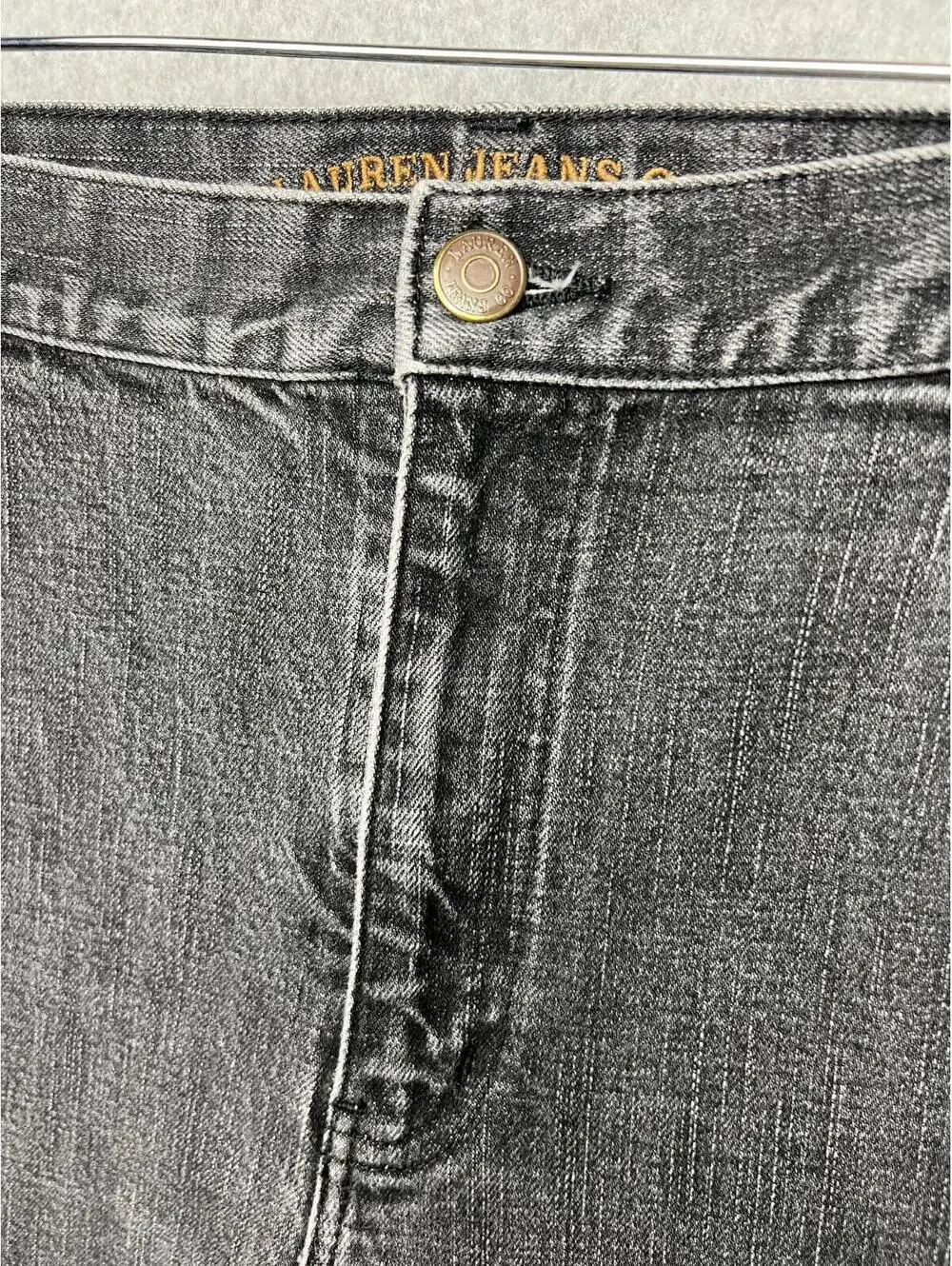 Lauren Ralph Lauren Denim Straight Leg Jeans Womens Plus 18W Black Classic